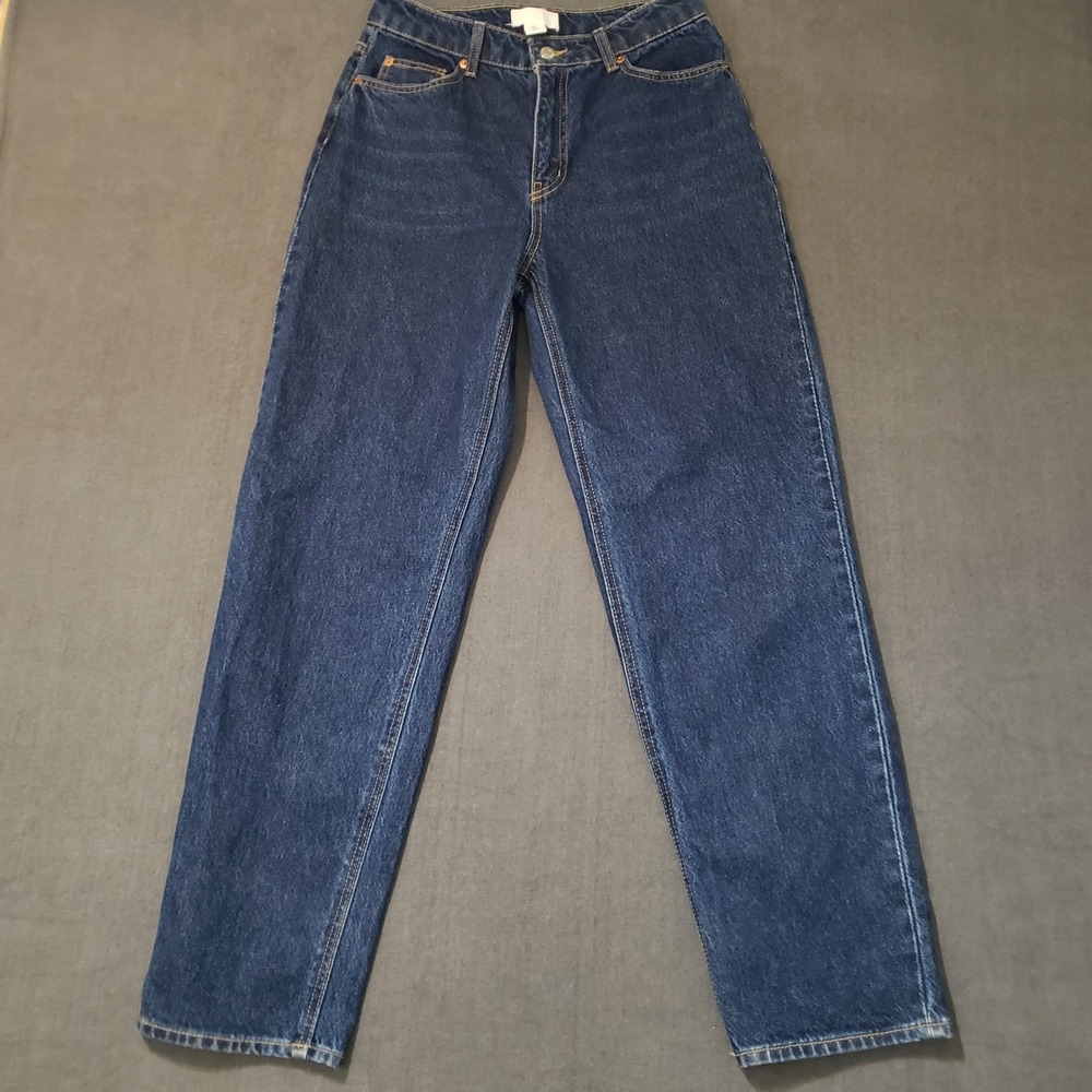H&M‎ Straight Leg Jeans Womens 6 Blue High Rise 100% Cotton Denim